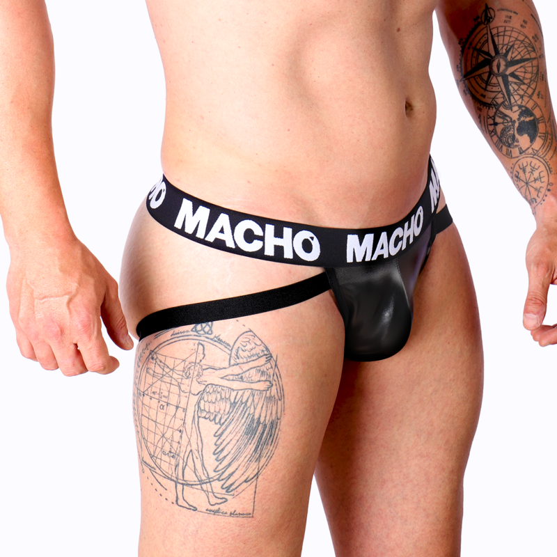 MACHO - MX25NC LEATHER JOCKSTRAP BLACK M