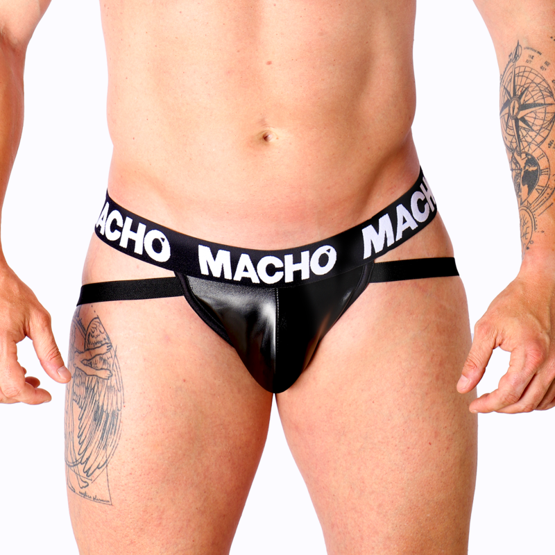 MACHO - MX25NC LEATHER JOCKSTRAP BLACK M