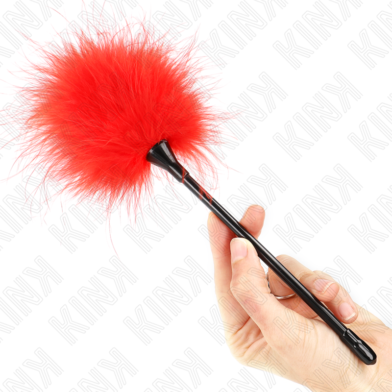 KINK - RED TICKLE FEATHERS USED FOR BONDAGE KIT 27 CM
