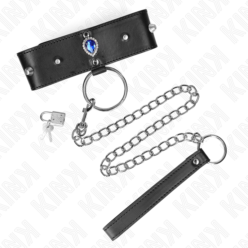 KINK - 65 CM NECKLACE WITH ADJUSTABLE 36-43 CM X 5 CM BLUE DIAMOND BRACELET