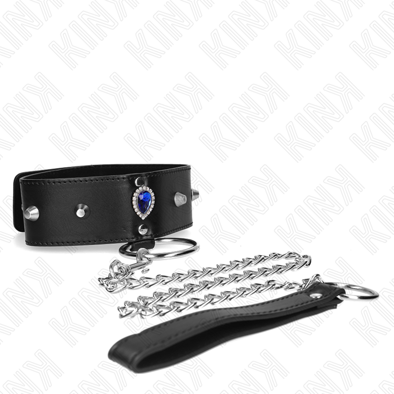 KINK - 65 CM NECKLACE WITH ADJUSTABLE 36-43 CM X 5 CM BLUE DIAMOND BRACELET