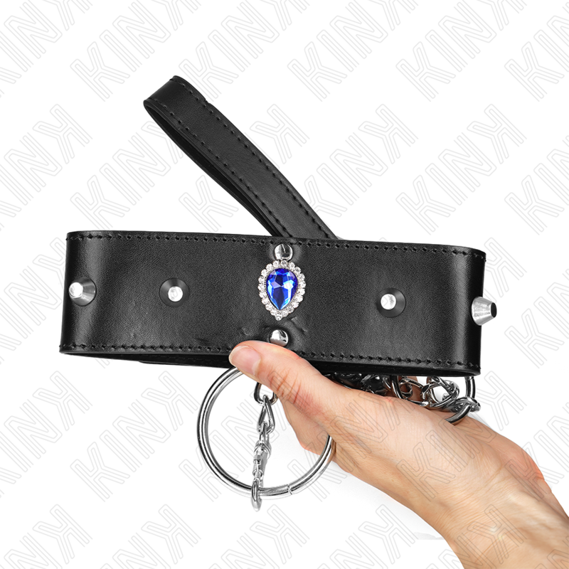 KINK - 65 CM NECKLACE WITH ADJUSTABLE 36-43 CM X 5 CM BLUE DIAMOND BRACELET