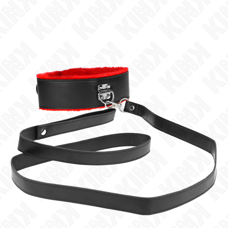 KINK - COLLAR WITH BELT 116 CM WITH ADJUSTABLE RED LEATHER BRACELET 40-48 CM X 6 CM