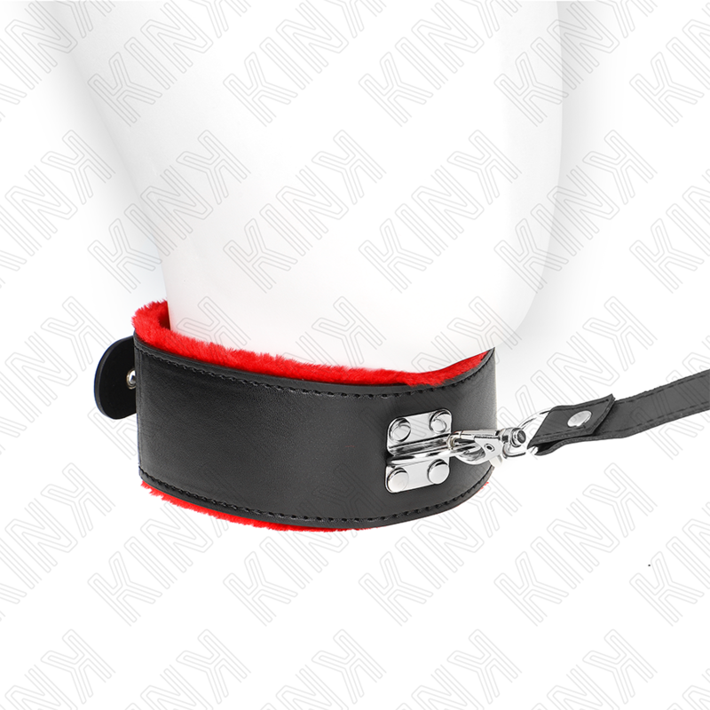 KINK - COLLAR WITH BELT 116 CM WITH ADJUSTABLE RED LEATHER BRACELET 40-48 CM X 6 CM