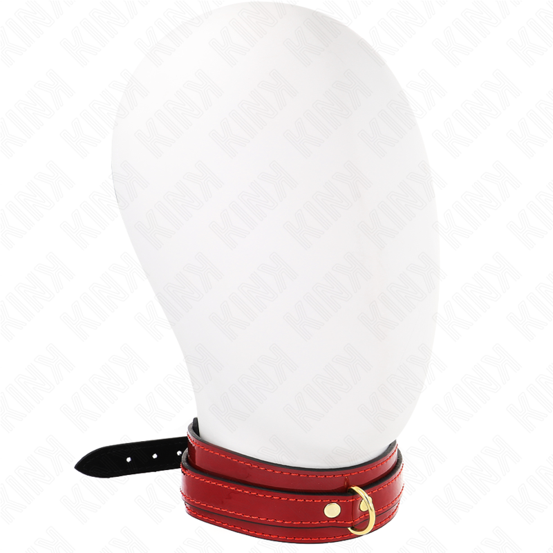 KINK - ADJUSTABLE BURGUNDY COLLAR WITH GOLD DETAILS 29-42.5 CM X 4 CM