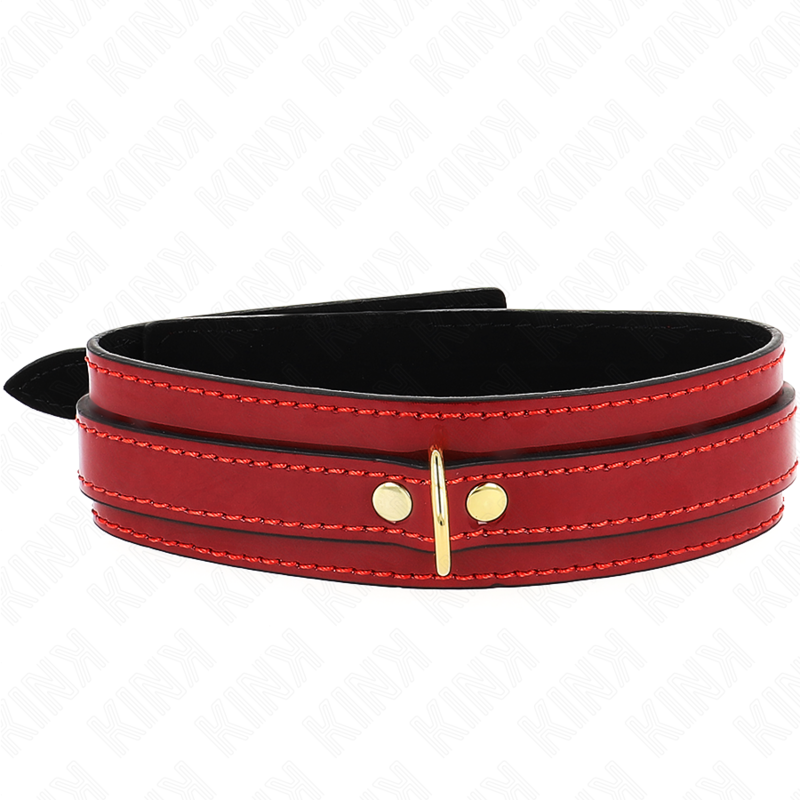 KINK - ADJUSTABLE BURGUNDY COLLAR WITH GOLD DETAILS 29-42.5 CM X 4 CM