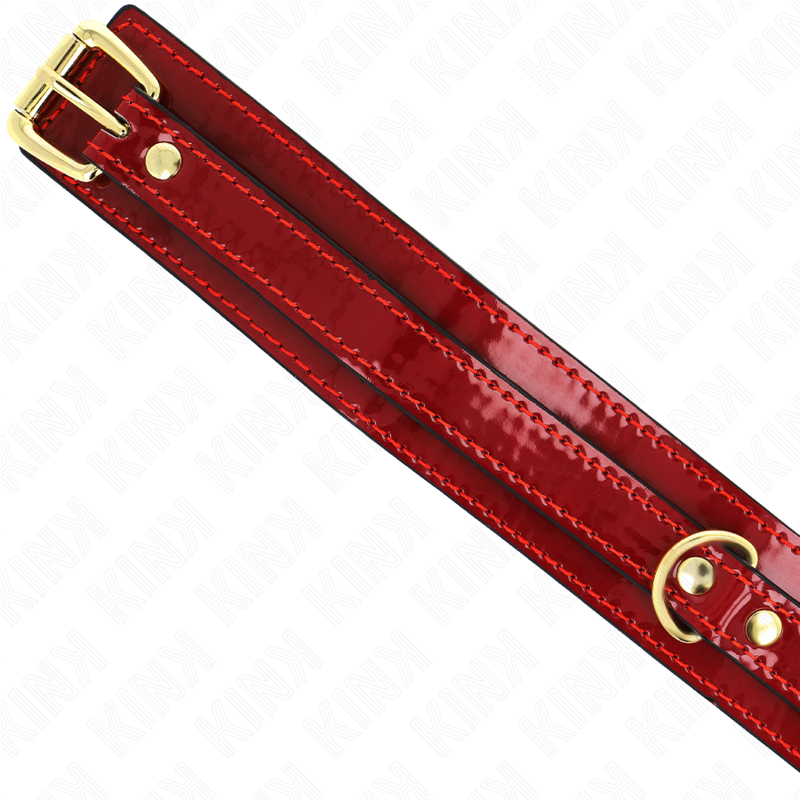 KINK - ADJUSTABLE BURGUNDY COLLAR WITH GOLD DETAILS 29-42.5 CM X 4 CM