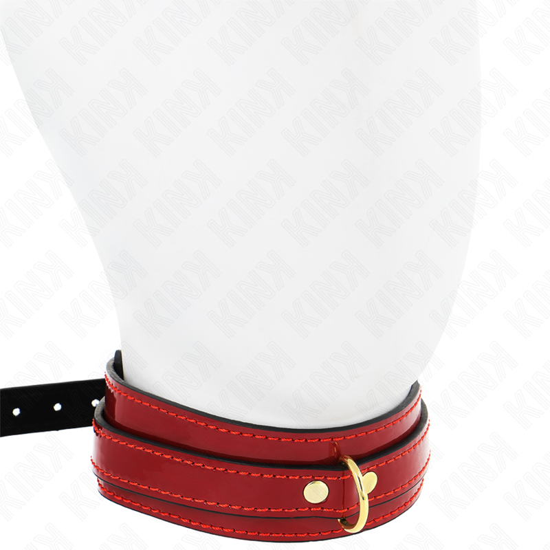 KINK - ADJUSTABLE BURGUNDY COLLAR WITH GOLD DETAILS 29-42.5 CM X 4 CM
