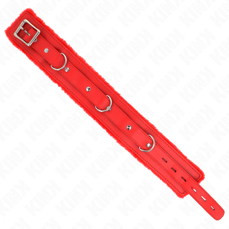 KINK - COLLAR WITH LEASH 65 CM WITH RESTRAINTS RED 36-42 CM X 5.5 CM