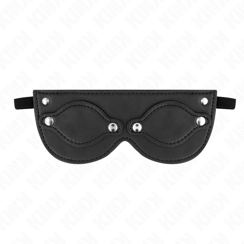 KINK - FAUX LEATHER MASK WITH DETACHABLE EYE COVERS 22 x 9 CM