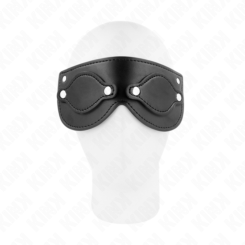 KINK - FAUX LEATHER MASK WITH DETACHABLE EYE COVERS 22 x 9 CM