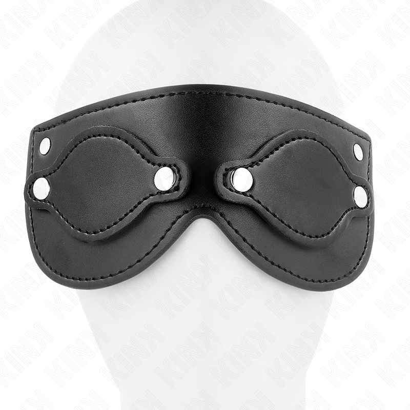 KINK - FAUX LEATHER MASK WITH DETACHABLE EYE COVERS 22 x 9 CM