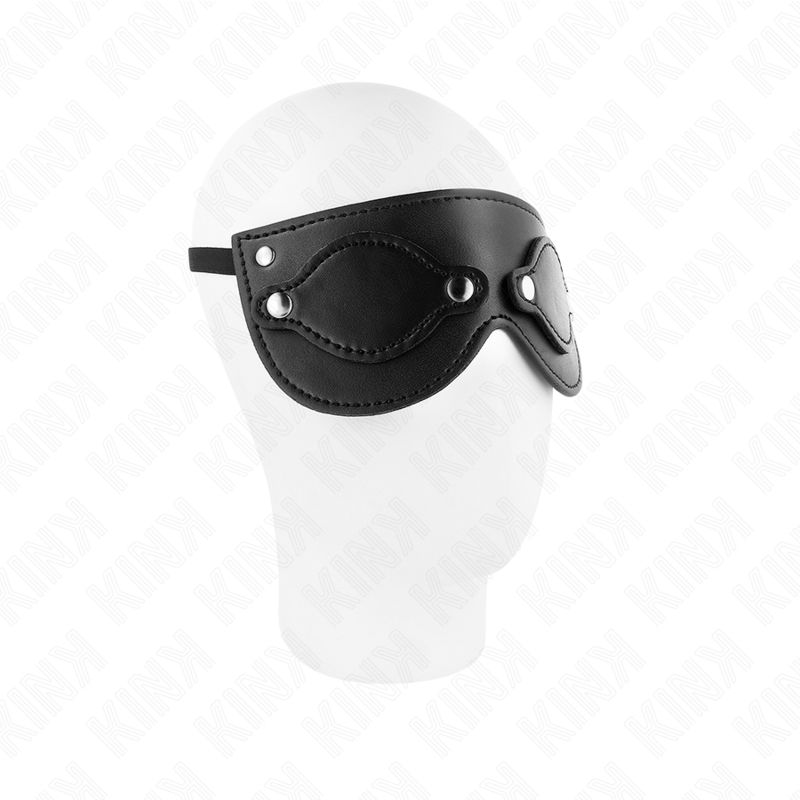 KINK - FAUX LEATHER MASK WITH DETACHABLE EYE COVERS 22 x 9 CM