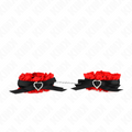KINK - ELASTIC LACE WRIST CUFFS WITH ADJUSTABLE RED HEART DETAILS 22-35 CM