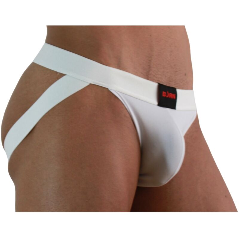 BURN - 007 WHITE LYCRA JOCK L