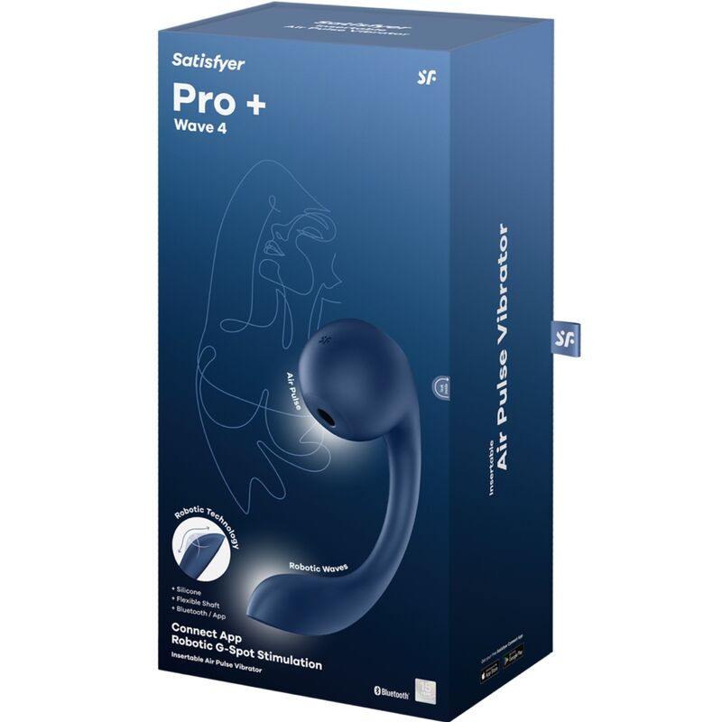 SATISFYER - PRO+ WAVE 4 G-SPOT AND AIR PULSE STIMULATOR FREE APP DARK BLUE