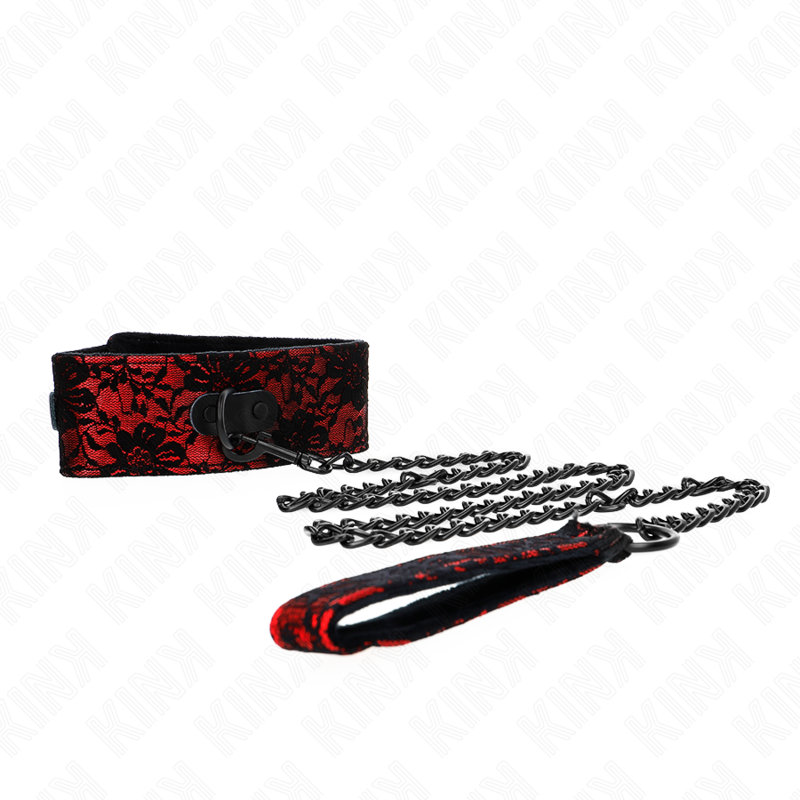 KINK - LACE COLLAR WITH BELT REAL LEATHER 105 CM / 44 X 5.5 CM