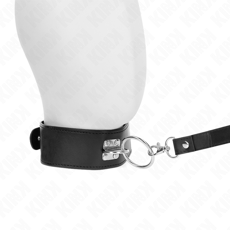 KINK - STUDDED LEASH 116 CM COLLAR WITH LEATHER STRAP 50 X 5 CM