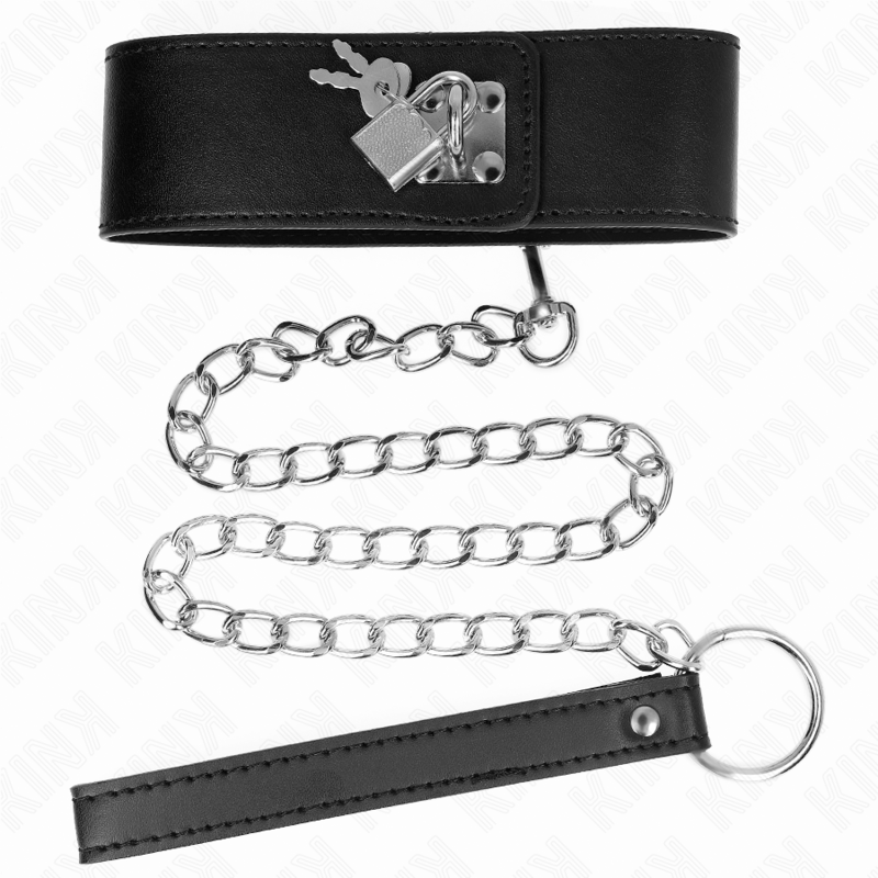 KINK - COLLAR WITH BELT 65 CM WITH LARGE BLACK ADJUSTABLE BRACELET 33.5-41 CM X 5 CM