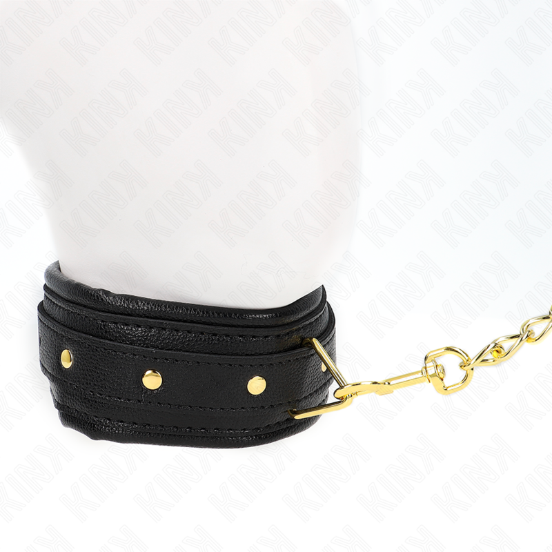 KINK - SPONGE FAUX LEATHER COLLAR AND BRACELET SET MODEL 1 ADJUSTABLE 37-54 CM X 3 CM