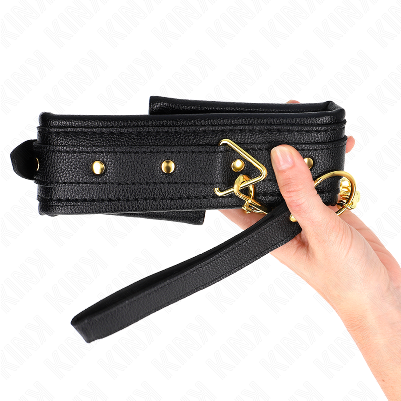 KINK - SPONGE FAUX LEATHER COLLAR AND BRACELET SET MODEL 1 ADJUSTABLE 37-54 CM X 3 CM