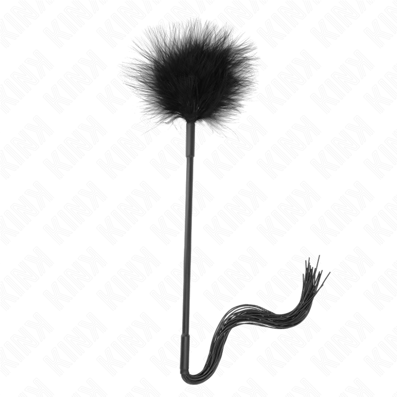 KINK - Silicone Tickler Whip with Feathers 47 cm