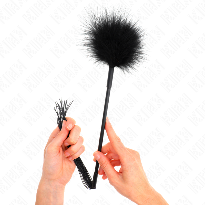 KINK - Silicone Tickler Whip with Feathers 47 cm