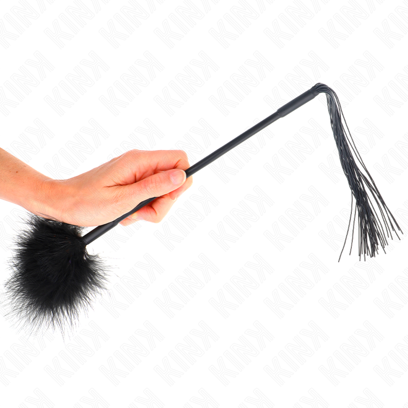 KINK - Silicone Tickler Whip with Feathers 47 cm