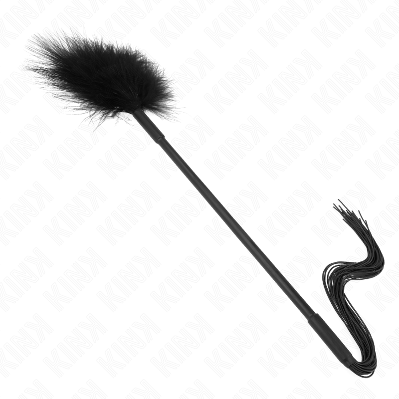 KINK - Silicone Tickler Whip with Feathers 47 cm