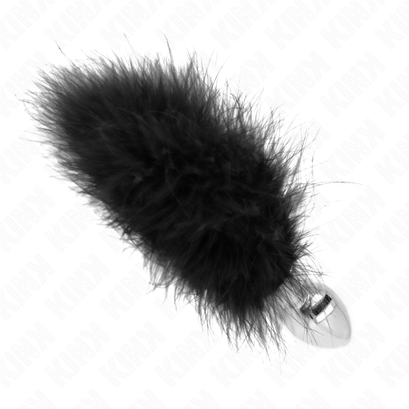 KINK - 11 x 7 CM STAINLESS STEEL BUTT PLUG WITH 11 CM FEATHER