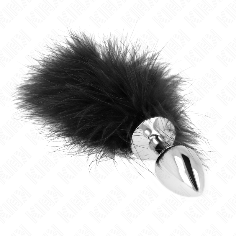 KINK - 11 x 7 CM STAINLESS STEEL BUTT PLUG WITH 11 CM FEATHER