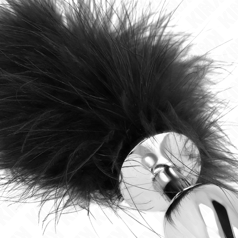 KINK - 11 x 7 CM STAINLESS STEEL BUTT PLUG WITH 11 CM FEATHER