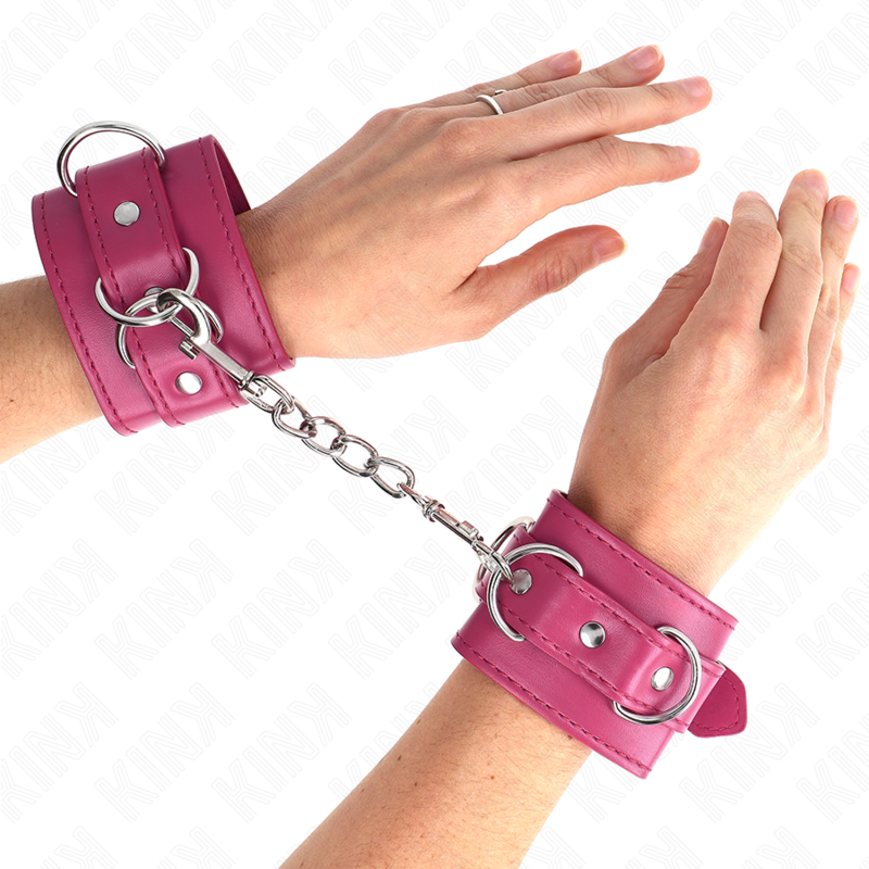 KINK - 3 ADJUSTABLE PINK WRIST RESTRAINTS 17.5-25 CM X 6 CM
