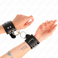 KINK - BLACK ADJUSTABLE O-RING LOCKED WRIST CUFFS 20-28 CM X 5.5 CM