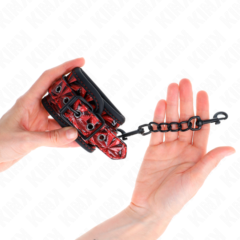 KINK - ADJUSTABLE DARK RED DIAMOND PATTERN WRIST REST 17-26 CM X 5.5 CM