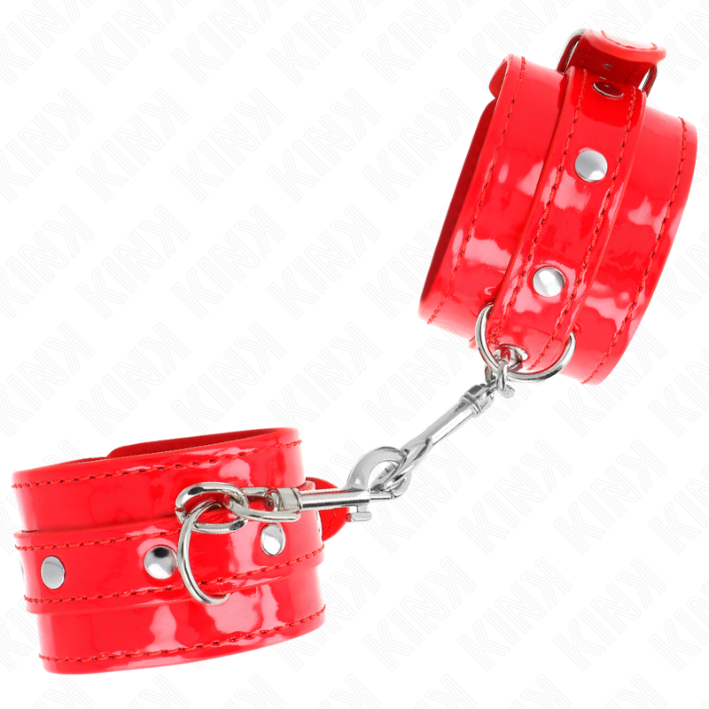 KINK - ADJUSTABLE GLOSSY RED CUFFS 23-33 CM
