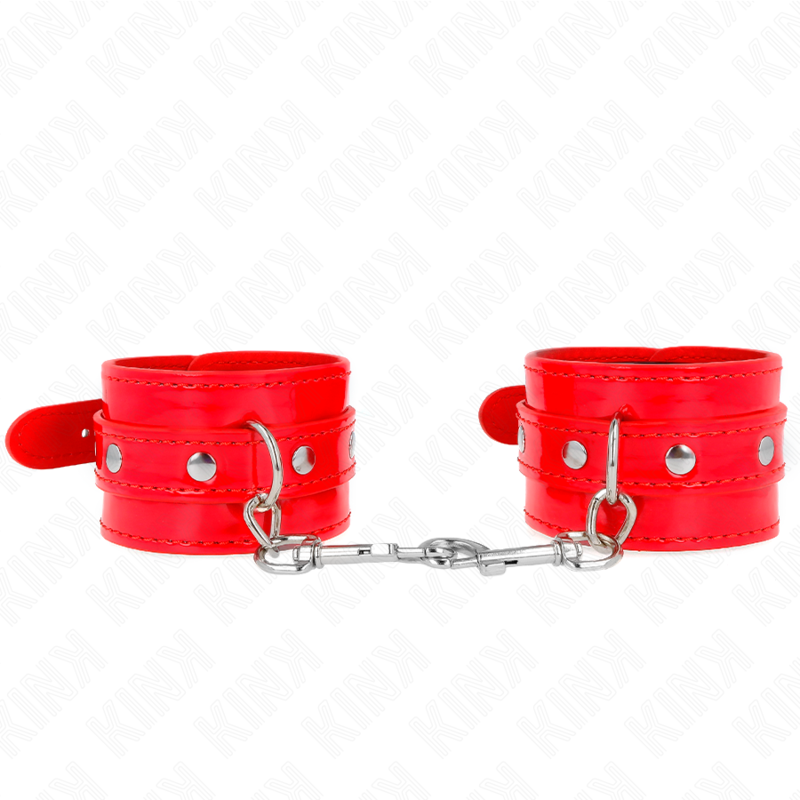 KINK - ADJUSTABLE GLOSSY RED CUFFS 23-33 CM