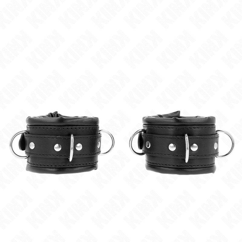 KINK - ADJUSTABLE HEAVY BLACK FUR-LINED WRIST RESTRAINTS 20-30 CM X 6 CM