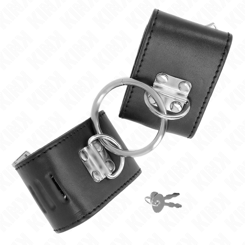 KINK - FIXED WRIST RESTRAINTS WITH O-RING AND BLACK ADJUSTABLE PADLOCK CLOSURE 16-23 CM X 5.5 CM