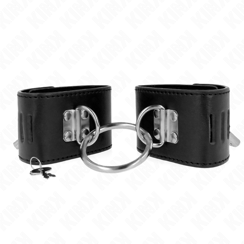 KINK - FIXED WRIST RESTRAINTS WITH O-RING AND BLACK ADJUSTABLE PADLOCK CLOSURE 16-23 CM X 5.5 CM