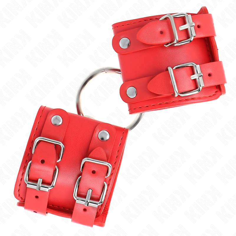 KINK - RED FIXED WRIST REST WITH ADJUSTABLE RING AND STUDS 17-22 CM X 6.5 CM