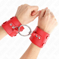 KINK - RED FIXED WRIST REST WITH ADJUSTABLE RING AND STUDS 17-22 CM X 6.5 CM