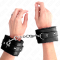 KINK - BLACK PREMIUM FUR-LINED WRIST CUFFS WITH ADJUSTABLE BLACK STRAP 17-29 CM X 6 CM