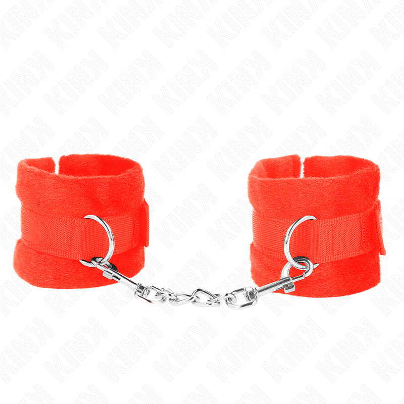 KINK - RED FUR BEGINNER CUFFS 30 X 7 CM