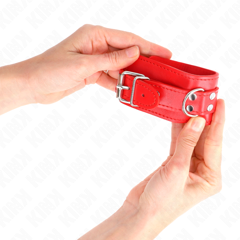 KINK - ADJUSTABLE RED SIMPLE WRIST CUFFS 20-23 CM X 5.5 CM