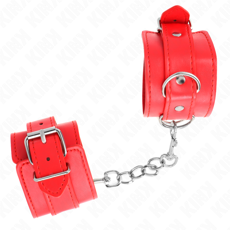 KINK - ADJUSTABLE RED SIMPLE WRIST CUFFS 20-23 CM X 5.5 CM