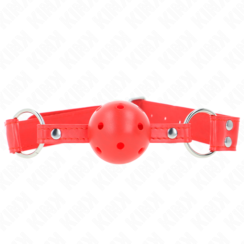 KINK - HOLLOW HARD RED BALL GAG FULL 62 x 2 CM