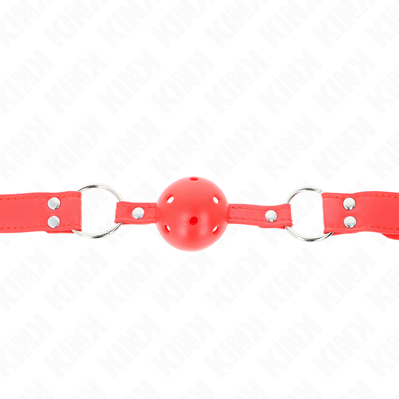 KINK - HOLLOW HARD RED BALL GAG FULL 62 x 2 CM