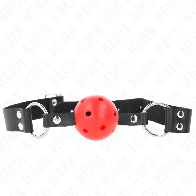 KINK - BREATHABLE BALL 4 CM BAG WITH DOUBLE RED RIVET 62.5 x 2.5 CM ADJUSTABLE 42-58 CM