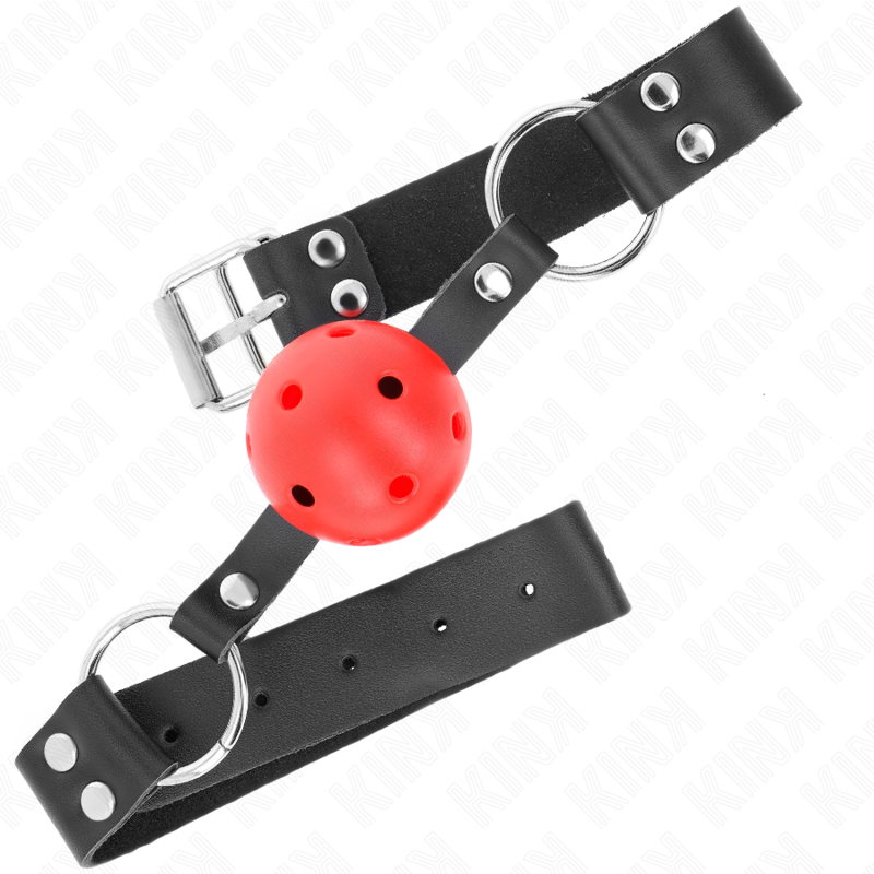 KINK - BREATHABLE BALL 4 CM BAG WITH DOUBLE RED RIVET 62.5 x 2.5 CM ADJUSTABLE 42-58 CM